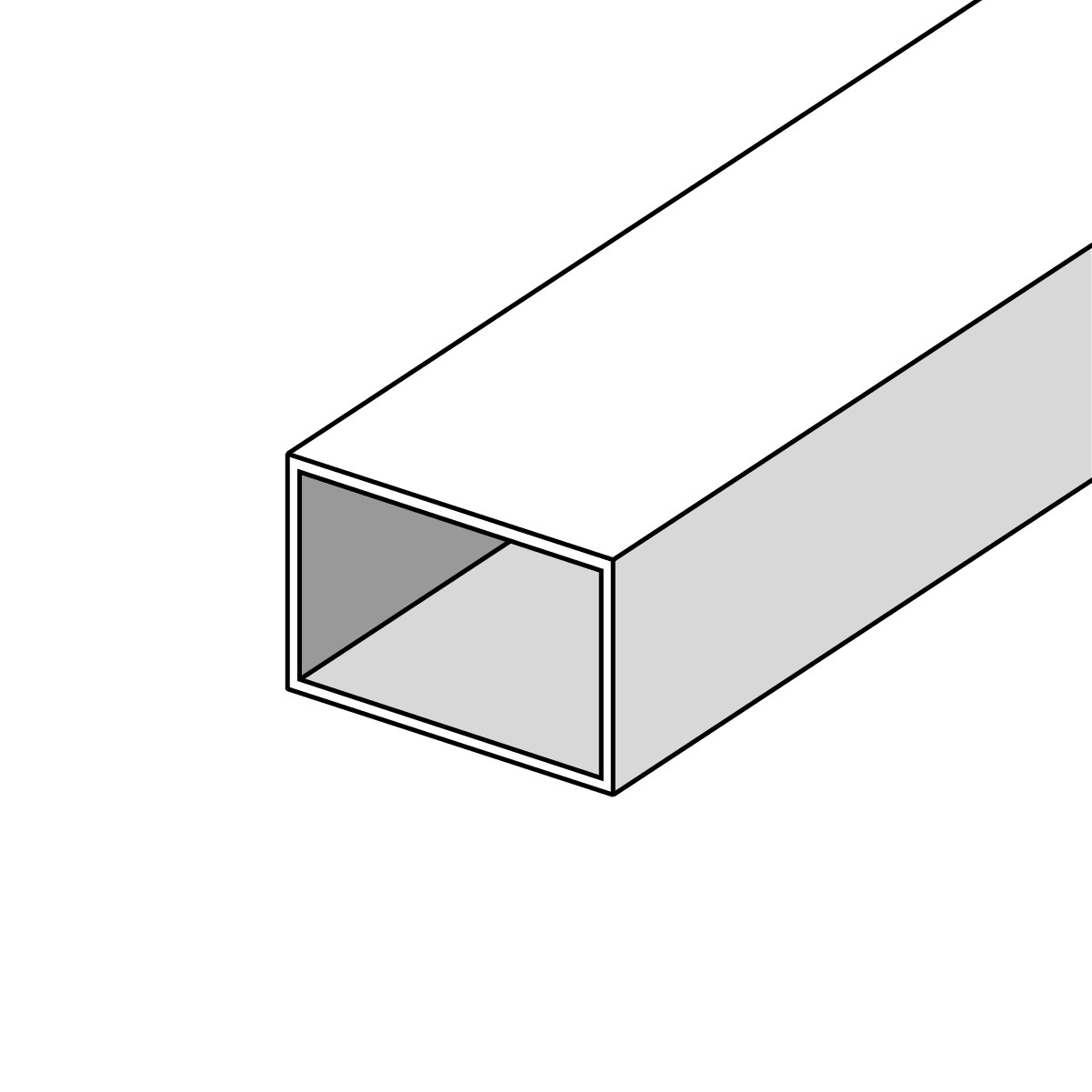 Vierkantrohr Aus Aluminium Pressblank 80 X 60 X 3 Mm