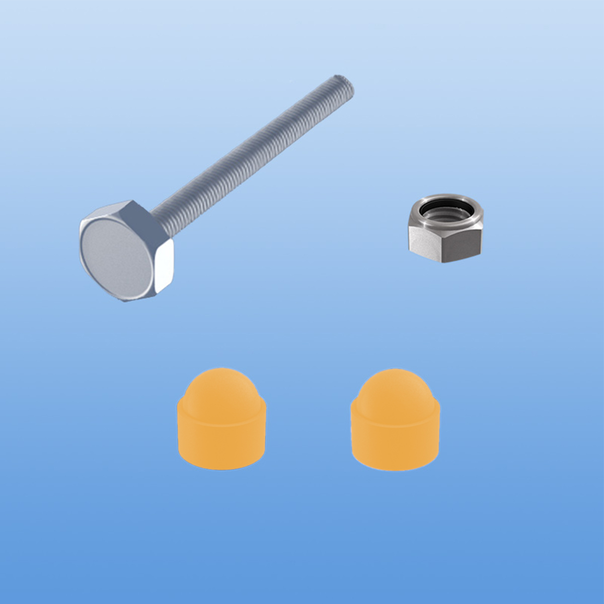 Schrauben für Balkonbretter aus Aluminium in Pastellgelb (RAL 1034)