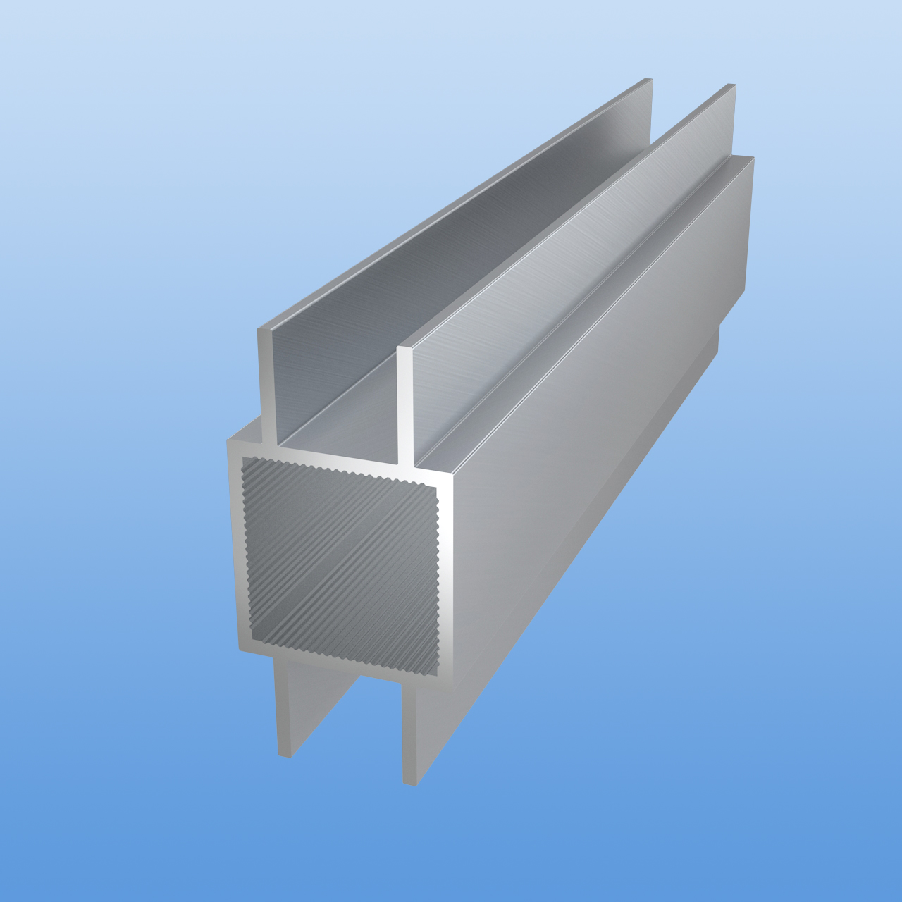 Vierkantrohr für Steckverbinder mit Doppelstegen | Ausführung 16 mm H-Profil | pressblank | 30 x 30 x 2 mm